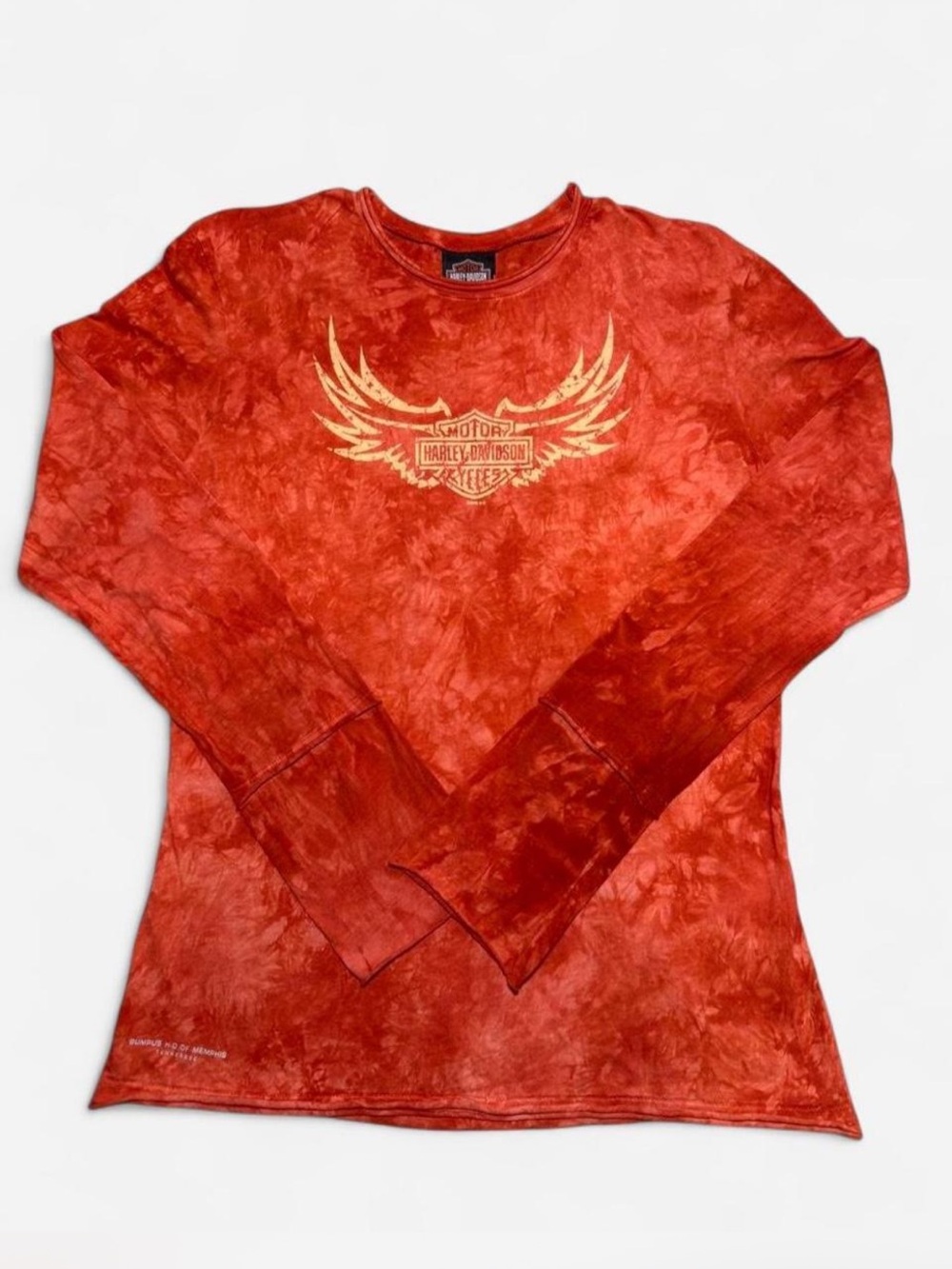 Harley-Davidson Women's Orange Tie-Dye Long Sleeve Tee